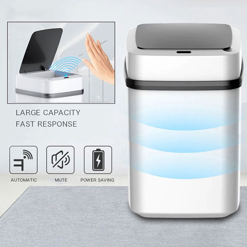 2025 NEW Kitchen Trash Can 13L Bathroom Touch-free Trash Can Bathroom Smart Trash Can Trash Can Smart Trash Can Kitchen