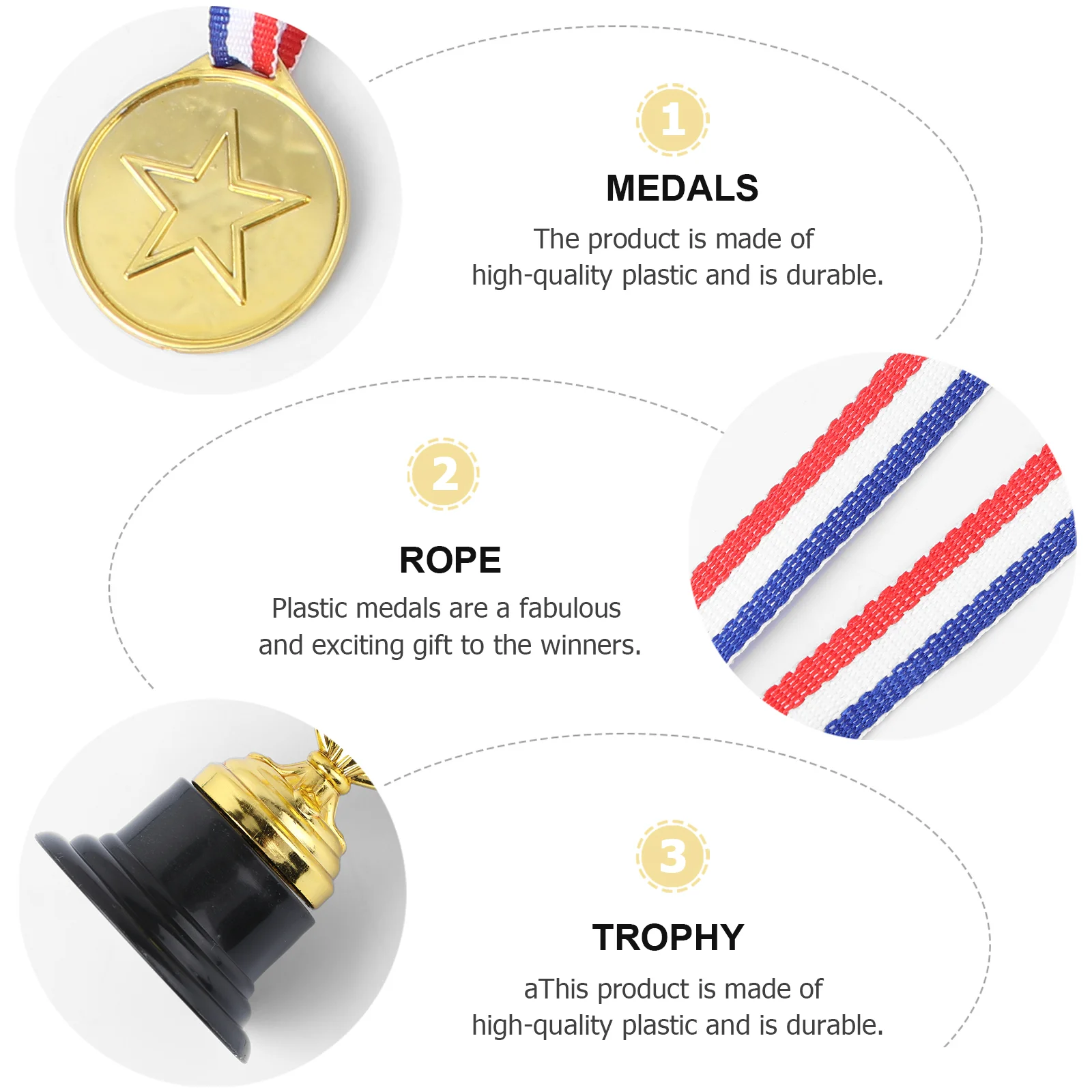 24 Pcs Soccer Trophies Kids Kids Winner Medal Small Small Toy For Baseball Trophy Award Trophy award medals plastic trophy toys