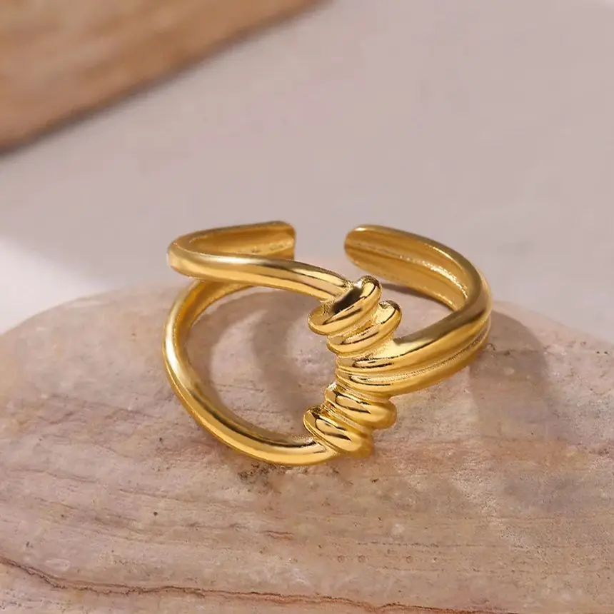 Unique, Geometric, Stainless Steel, Rings, For Women