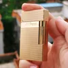 Luxury Brand Metal Lighters PING Sound Engraved Lattice Gas Cigarrette Tools For Smoking Men Unique Gifts 4