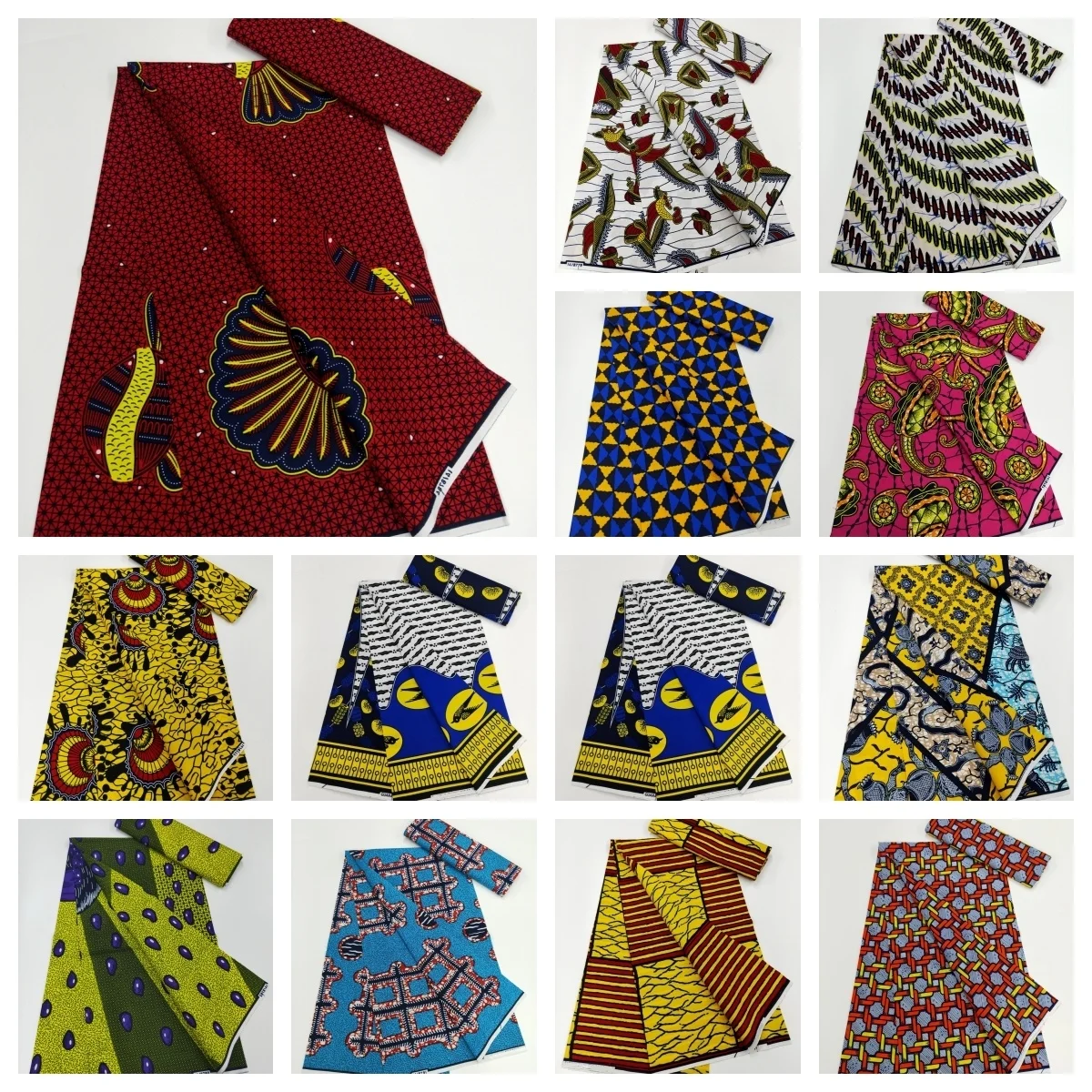 New Fashion African Real Wax Fabric 100% Cotone Nigeriano Ankara Fabric Block Prints Wax Batik Soft High Quality Women Sewing