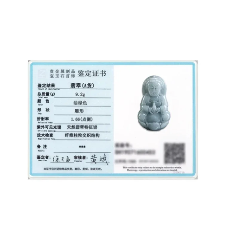 Natural A-grade Jade Blue Water Medium Guanyin Buddha Statue Pendant Necklace pendant necklace For Men's Gifts Women's Ice Jadeite Charms Jewelry