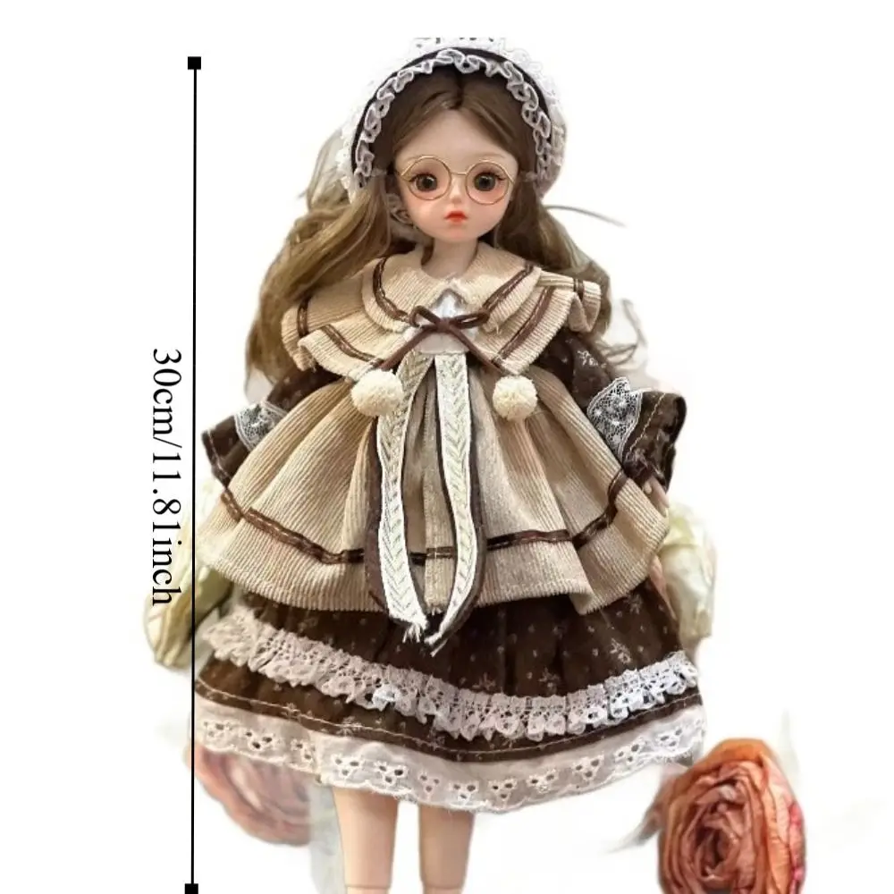 1/6 SD 30cm Bjd Doll with Clothes Long Hair High Heel Princess Dress Up BJD Dolls Anime Elegant Princess Makeup Ball Joint Doll