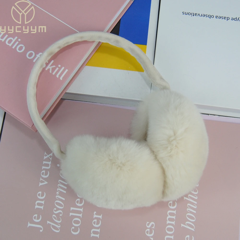 

Fashion Rex Rabbit Fur Earmuff Women's Autumn and Winter Warm Earmuffs Earmuff Real Fur Ear Cover Ear Warmer Ear Muffs Winter