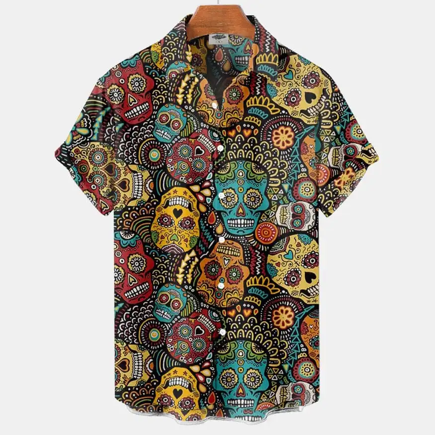 

Men's Skull Print Shirt shirt Style A1