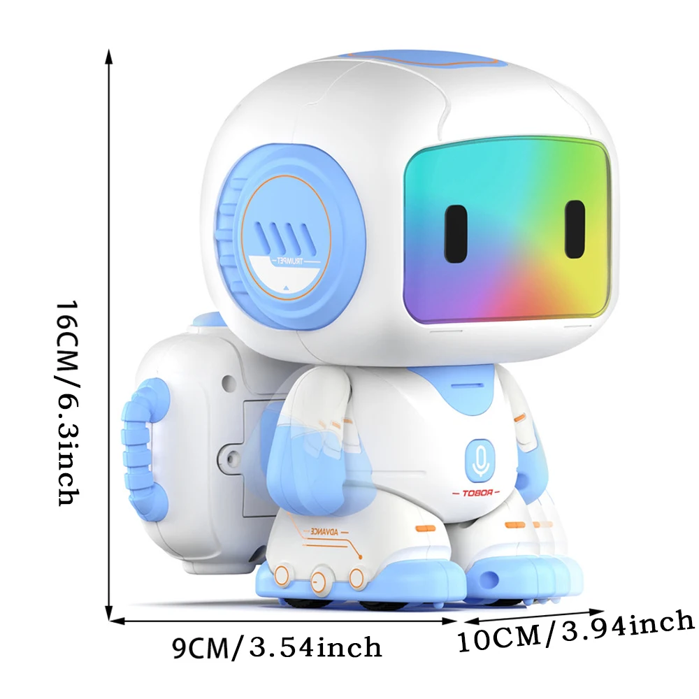 Robot intelligente con telecomando, robot giocattolo multifunzionale a induzione con luce e musica, regalo di festa per ragazzi e ragazze - immagine 4
