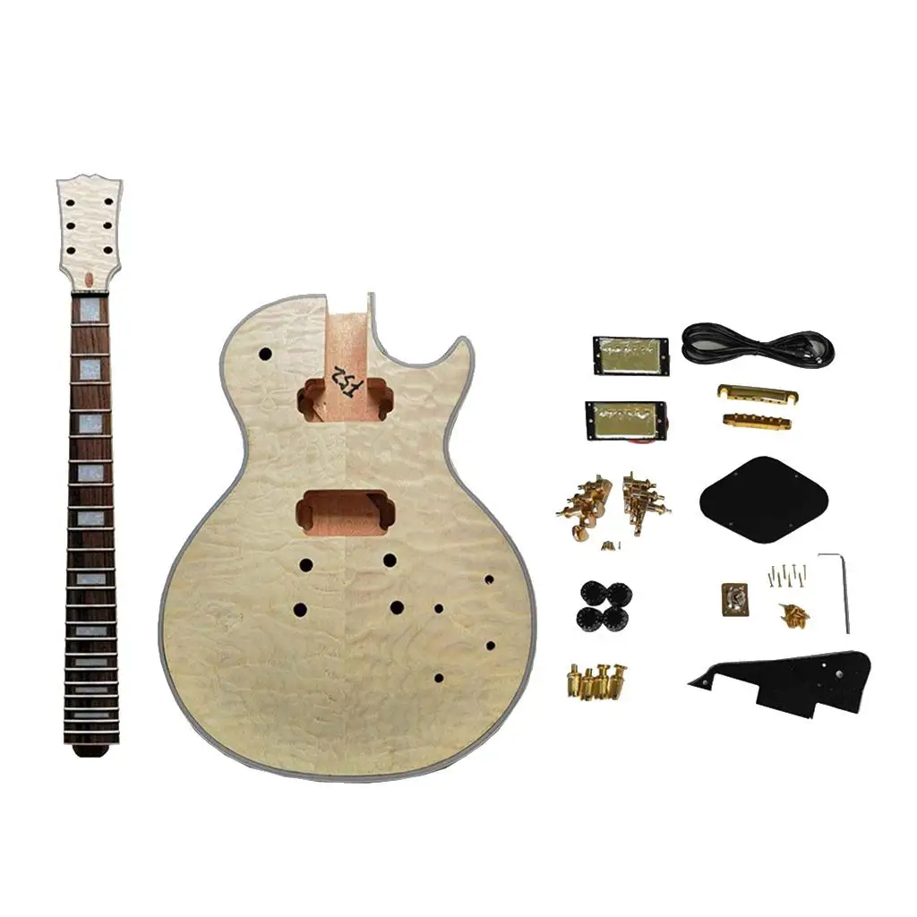 Water Rippling LP Guitar Materials Set Neck Music Instrument Parts