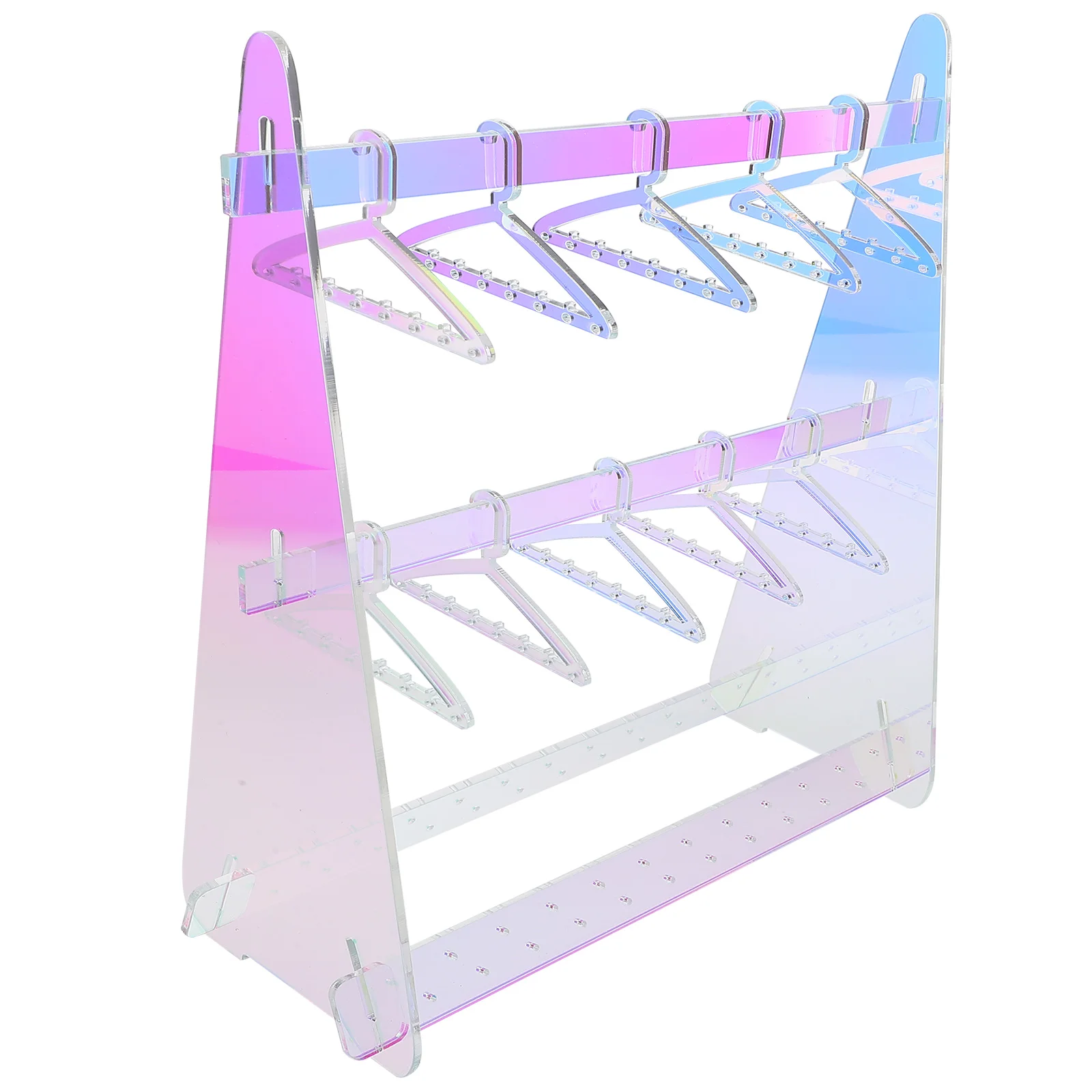 

Transparent Jewelry Stand Coat Hanger Clothes Display Organizer Desktop Earring Acrylic Earrings Necklace Holder Tabletop