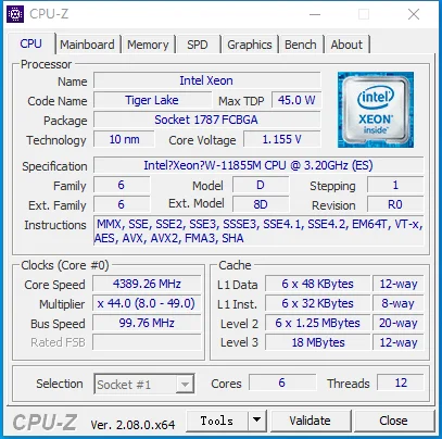 ERYING Gaming PC Motherboard Kit with Onboard Xeon CPU W-11855M 3.20GHZ 6C12T