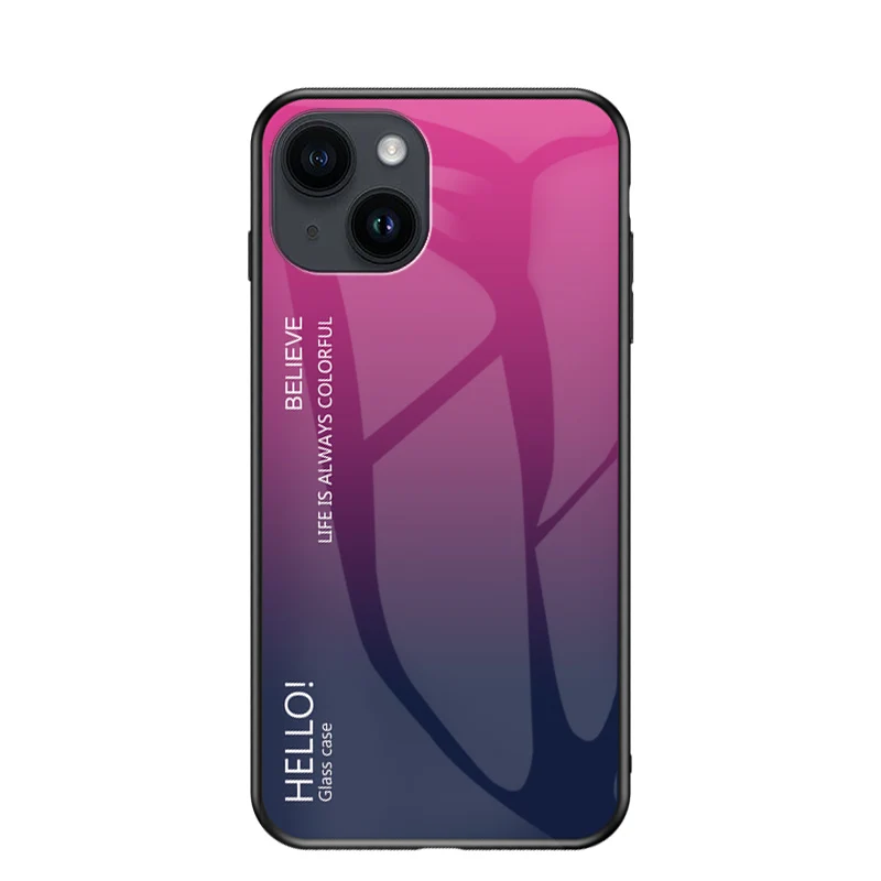 Vibrant Gradient Tempered Glass Phone Case with Colorful Back Design