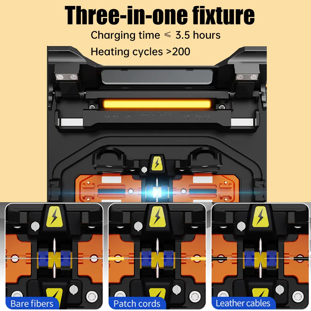 M5 GUI 그래픽 5200mAh 배터리 8S 광섬유 장비 자동 초점 다국어 자동 광학 FTTH 광섬유 융합 접속기