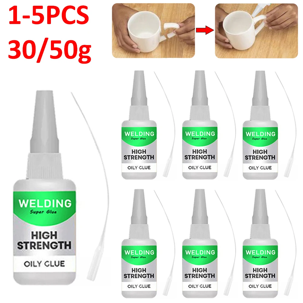 Welding High Strength Oily Glue Super Glue 50/30g for Plastic Wood Ceramics Metal Soldering Agent