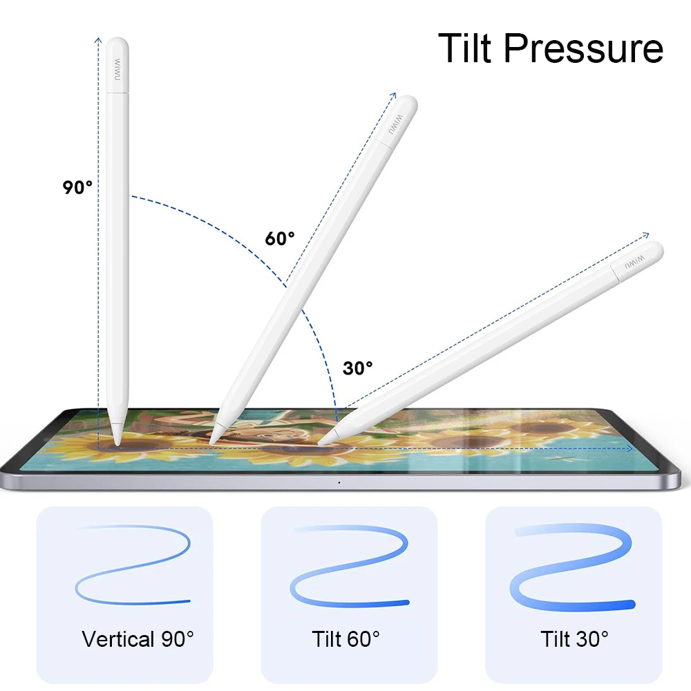 WiWU Palm Rejection Stylus for iPad Air 5 4 Magnetic Wireless Charge for iPad Pro 12.9 11 Mini 6 Tilt Sensitive Touch Pencil