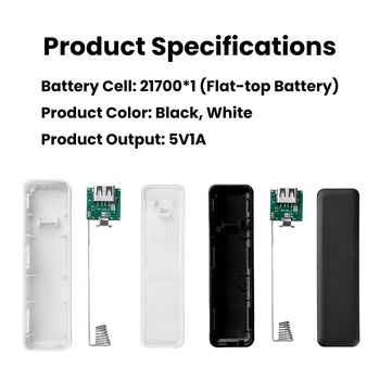 Custodia fai-da-te per power bank USB Type-C 1x21700, scatola di ricarica e stoccaggio batterie (senza batteria)