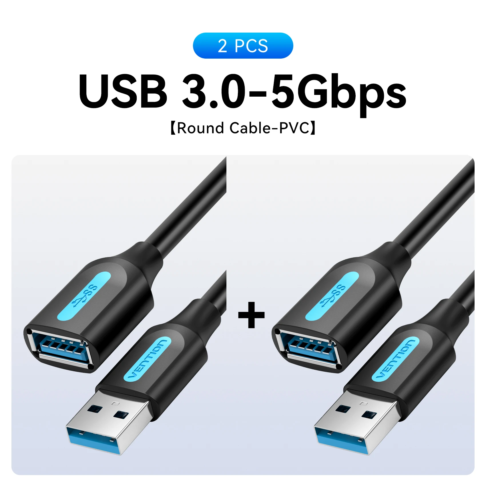 High-Speed USB Extension Cable - Male to Female Data Cord for Smart TV, PC, and SSD
