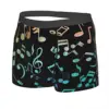Watercolor Man's Boxer Briefs Music Notes Highly Breathable Underwear Top Quality Print Shorts Birthday Gifts 2