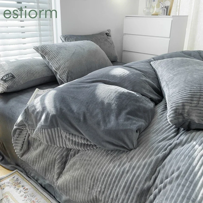 

Winter Warm Velvet Duvet Cover 220x240 150x200 Plush Single Double Queen King Size Quilt Cover Flannel Bedding Duvet Cover Set