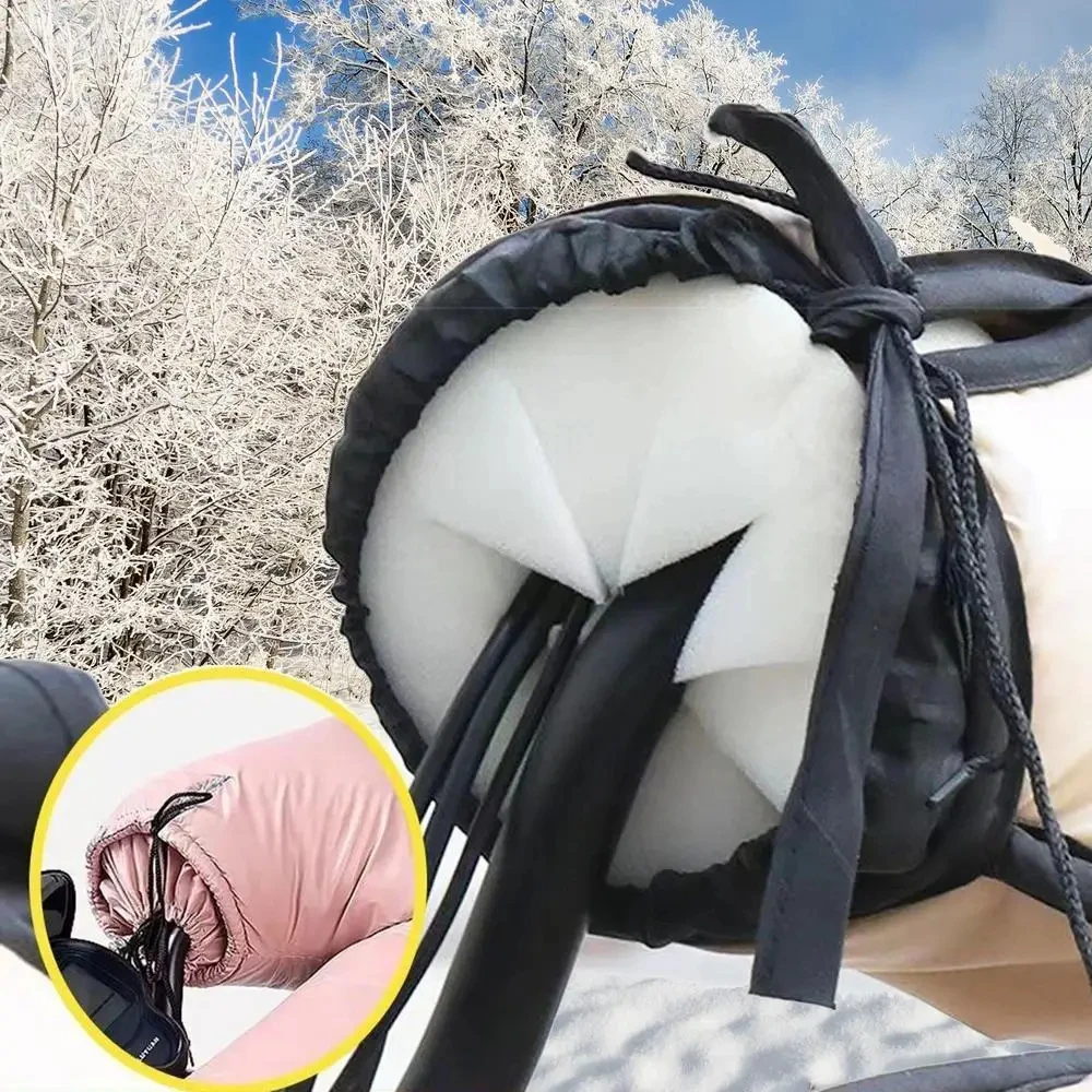 360 ° Zyklus Motorrad Lenker winddicht Baumwolle gewellt Fahrrad Hand Lenker Abdeckung Wind Block Schwamm Schutz Winter Outdoor Reiten – Detail 3