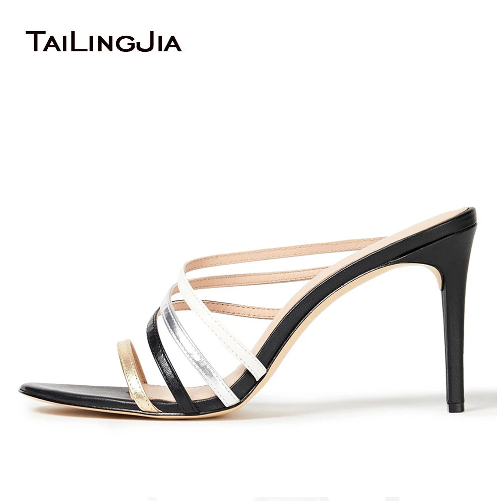 

Зрелые сексуальные женские босоножки на высоком каблуке, женские босоножки большого размера 44 45 46, цвет черный и белый