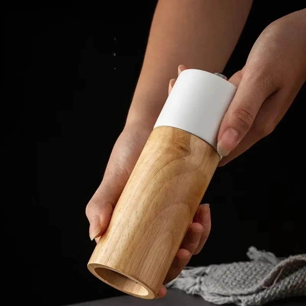 Ceramic Core Wooden Spices Grinder Large Capacity Adjustable Manual Salt Mills Refillable Comfortable Hand Grinding Tool