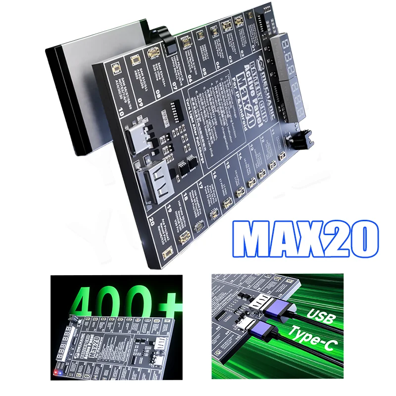 MECHANIC MAX20 배터리 칩 액티브 패널 전류 및 전압 감지 장치 (아이폰11-17 안드로이드 모델용 배터리 칩 테스트 도구)