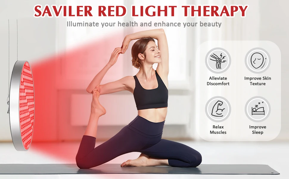 Red Light Therapy Led Panel Lamp With Stand For Pain Relief Skin_voghion.com