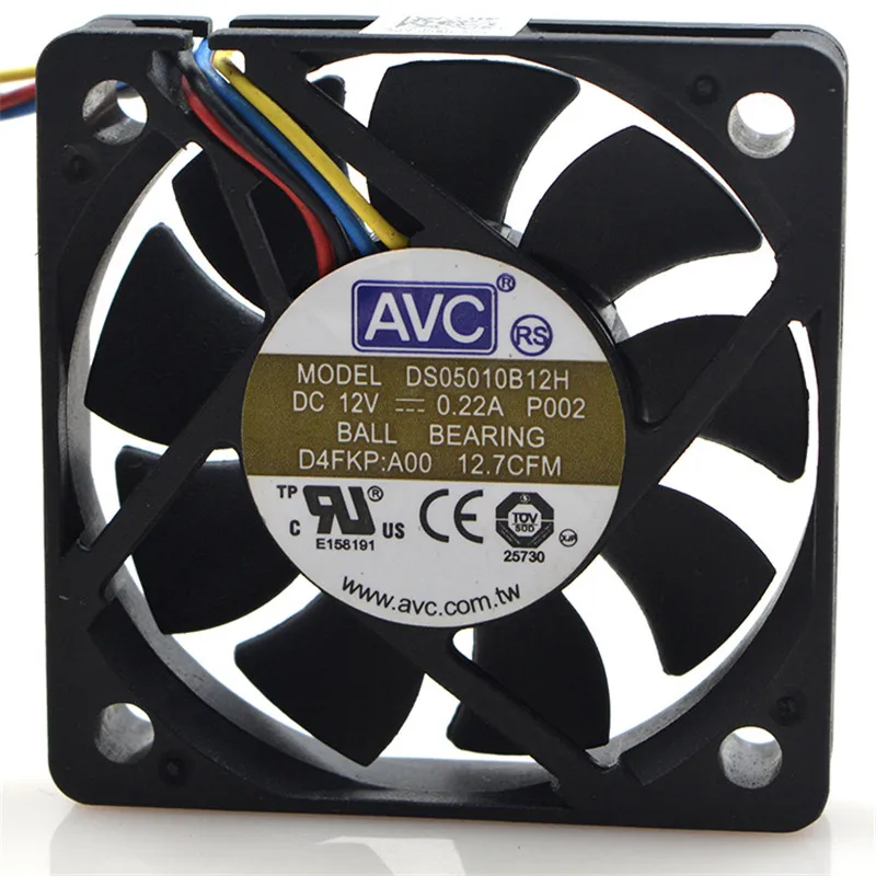 ���� �� ��� �ð� ��ǳ��, AVC DS05010B12H, DC 12V, 0.22A, 5800RPM, 5cm 5010, 50x50x10mm
