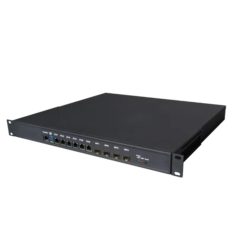 산업용 1U 섀시 방화벽 미니 PC, LGA1700 Alder Lake Cpu 12 세대 6 * lan 포트, 4 * SFP 10G H610/H670 칩셋 미니 PC
