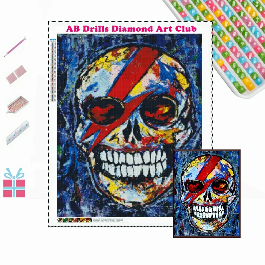 5d Diy Ab Drills Diamond Art Painting Graffiti Horror Skull Full Square  Round Cross Stitch Embroidery Handmade Gift Room Decor - Diamond Painting  Cross Stitch - AliExpress