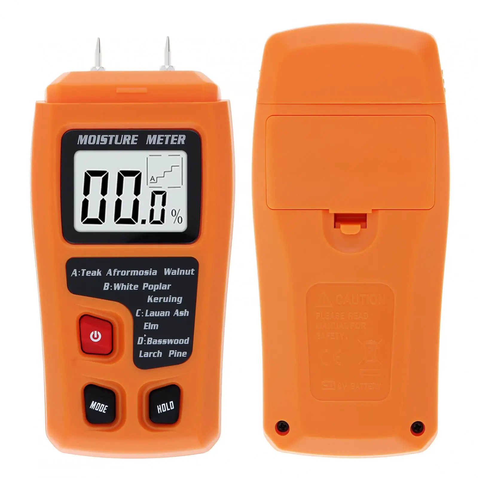 Wood Moisture Meter Moisture Meter 0-99.9% Two Pins Digital Wood Moisture Meter Wood Humidity Tester Hygrometer Timber Damp Detector LCD Display
