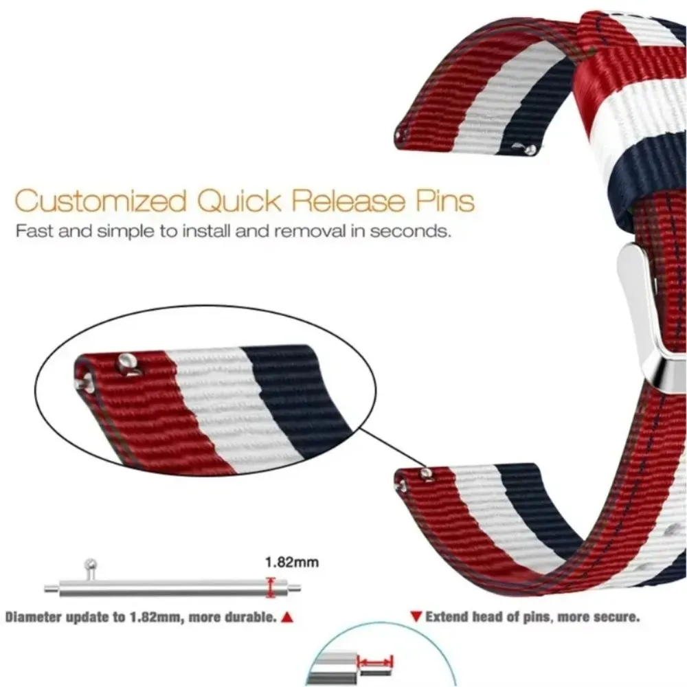 22mm Breathable Canvas Nylon Loop Strap