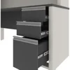 L Shaped Desk with Hutch and Pedestal in Slate and Sandstone, 72W | Large Corner Table for Home Office Workspace or Personal 5