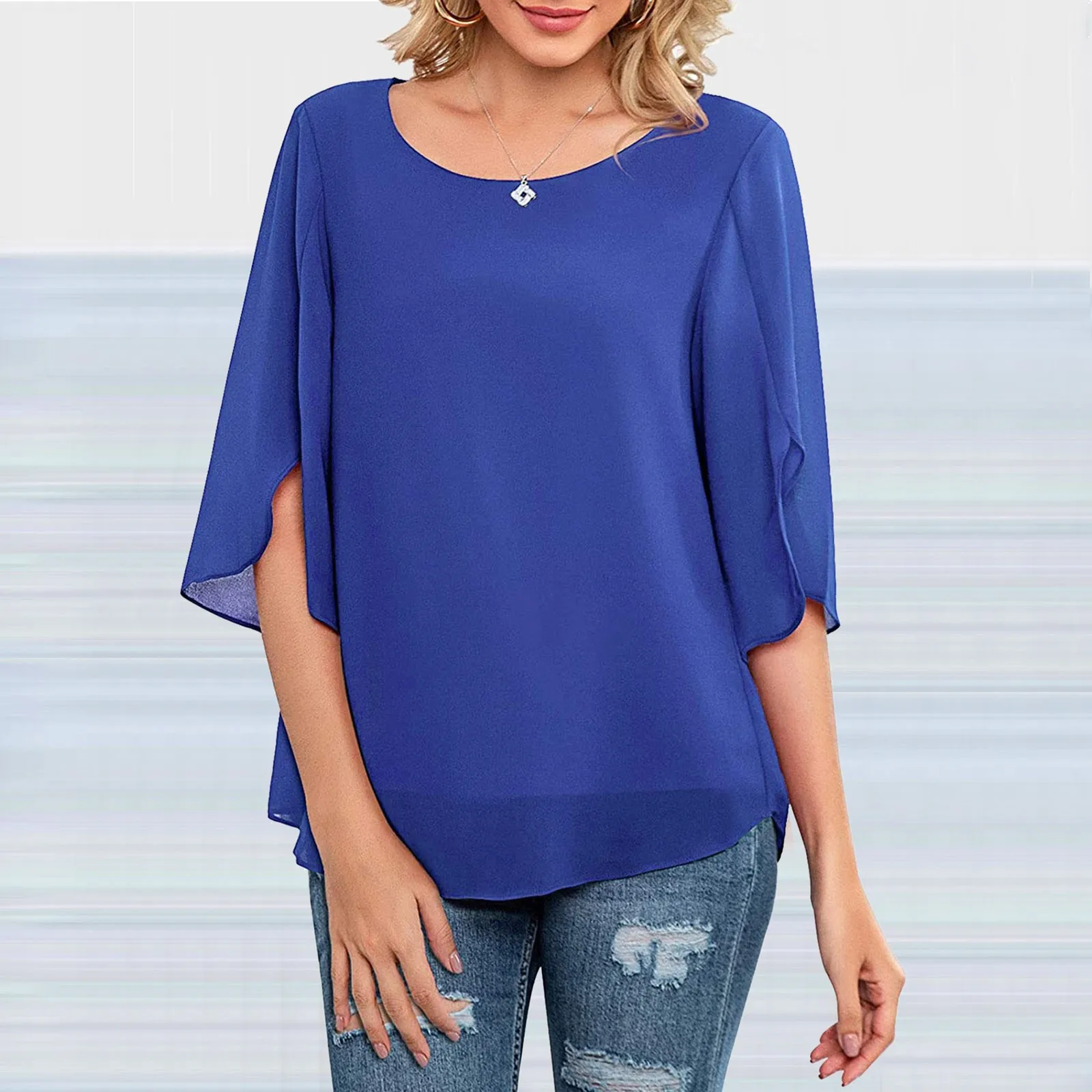 Summer Casual Short Sleeve Women Blouse Plus Size Chiffon Blouses Beach Shirt Office Work Loose Blusas Feminina Tops