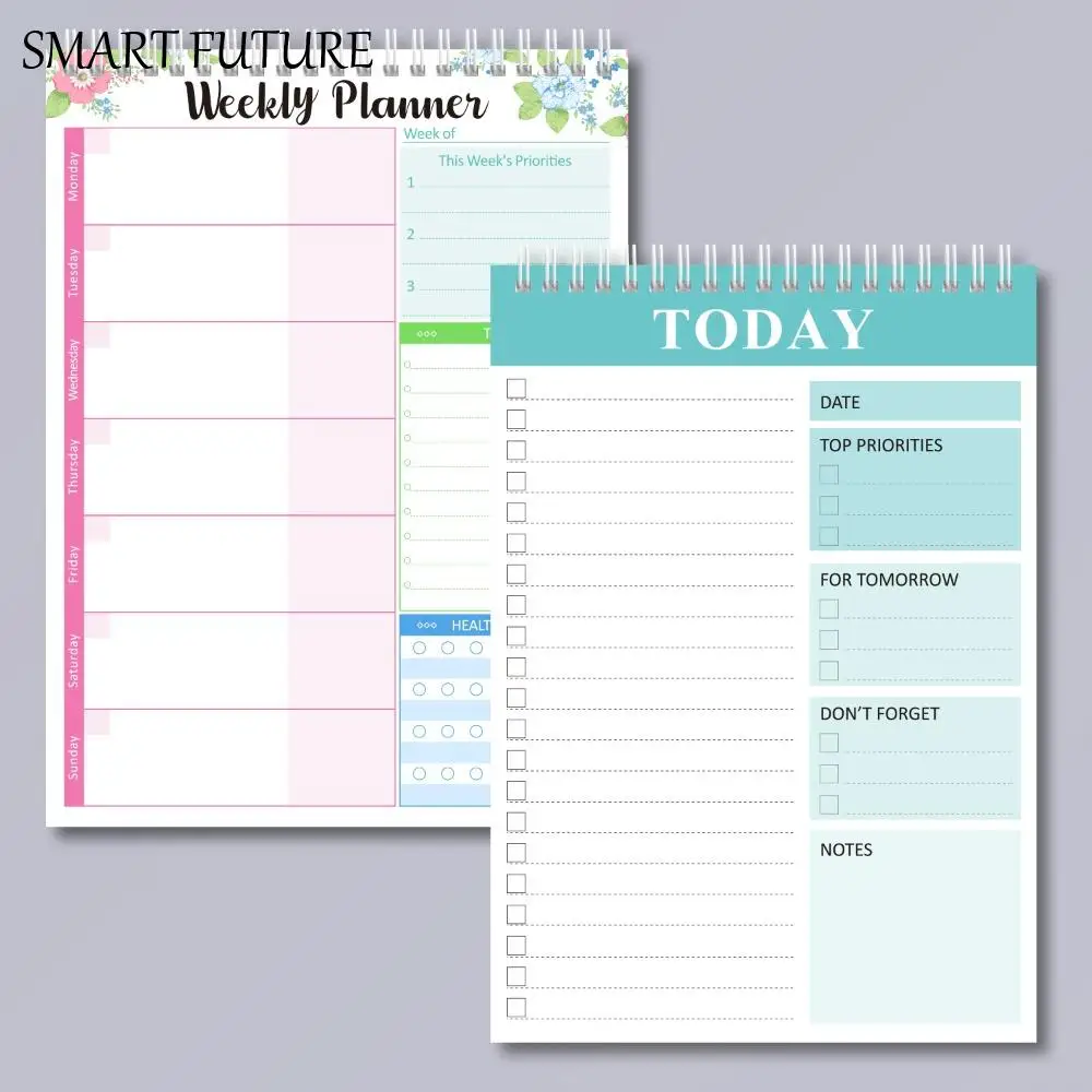 Wide To Do Planner Pianificazione settimanale Blocco note Orari A5 Notebook Planner Settimanale Planner di pasti Pad Cancelleria senza data