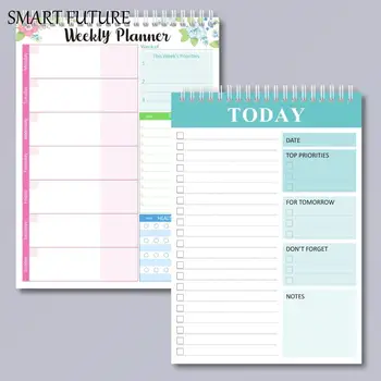 Wide To Do Planner Pianificazione settimanale Blocco note Orari A5 Notebook Planner Settimanale Planner di pasti Pad Cancelleria senza data