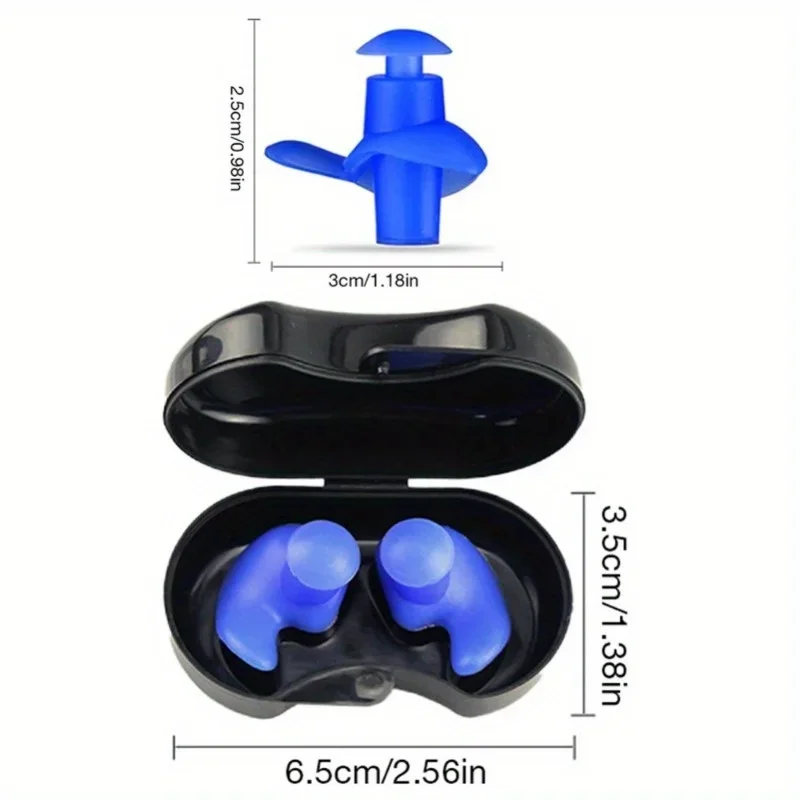 2PCS Swimming Earplugs Waterproof Reusable Silicone Ear Plugs Diving Sport Plugs For Water Surf Showering Bathing Accessories 2