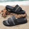 Men's Summer Breathable Hollow out Slip-On Slippers Home Bath Anti-Slip Casual Wear Large Size Cool Slippers EVA Material