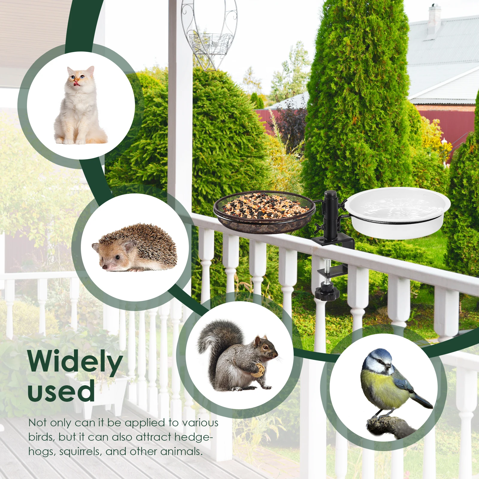 4Pcs Metal Round Bird Feeders Tray Plastics Feeding Waterbirds Bathtub Wild Birds Seed Feeding Mesh Accessory for Outdoor Yard