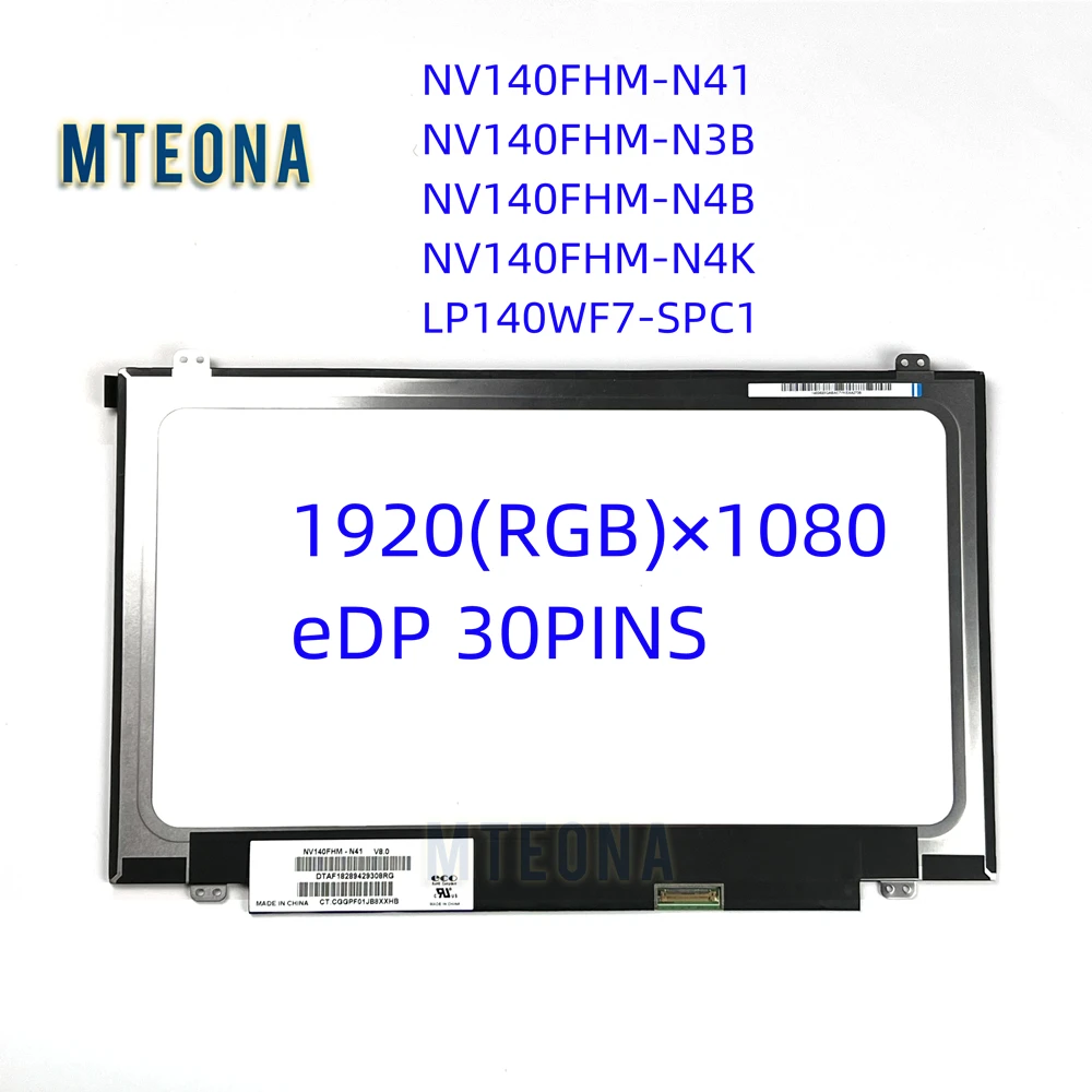 

14.0" IPS Laptop LCD Screen NV140FHM-N41 N3B N4B N4K LP140WF7-SPC1 For HP 14S-CF0036TX LED Matrix Display FHD1920x1080 30pin eDP