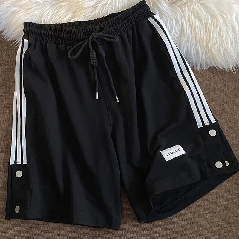 workout shorts Breasted loose casual sports women shorts all-match outer wear elastic waist five-point fashion shorts female High waist shorts nike running shorts