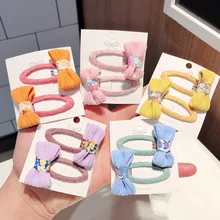 

Spring Girl Bow Hairpin Super Cute Fabric Printing Side Clip Princess Bb Clip Hairpin for Children's Fashion Hair Accessories