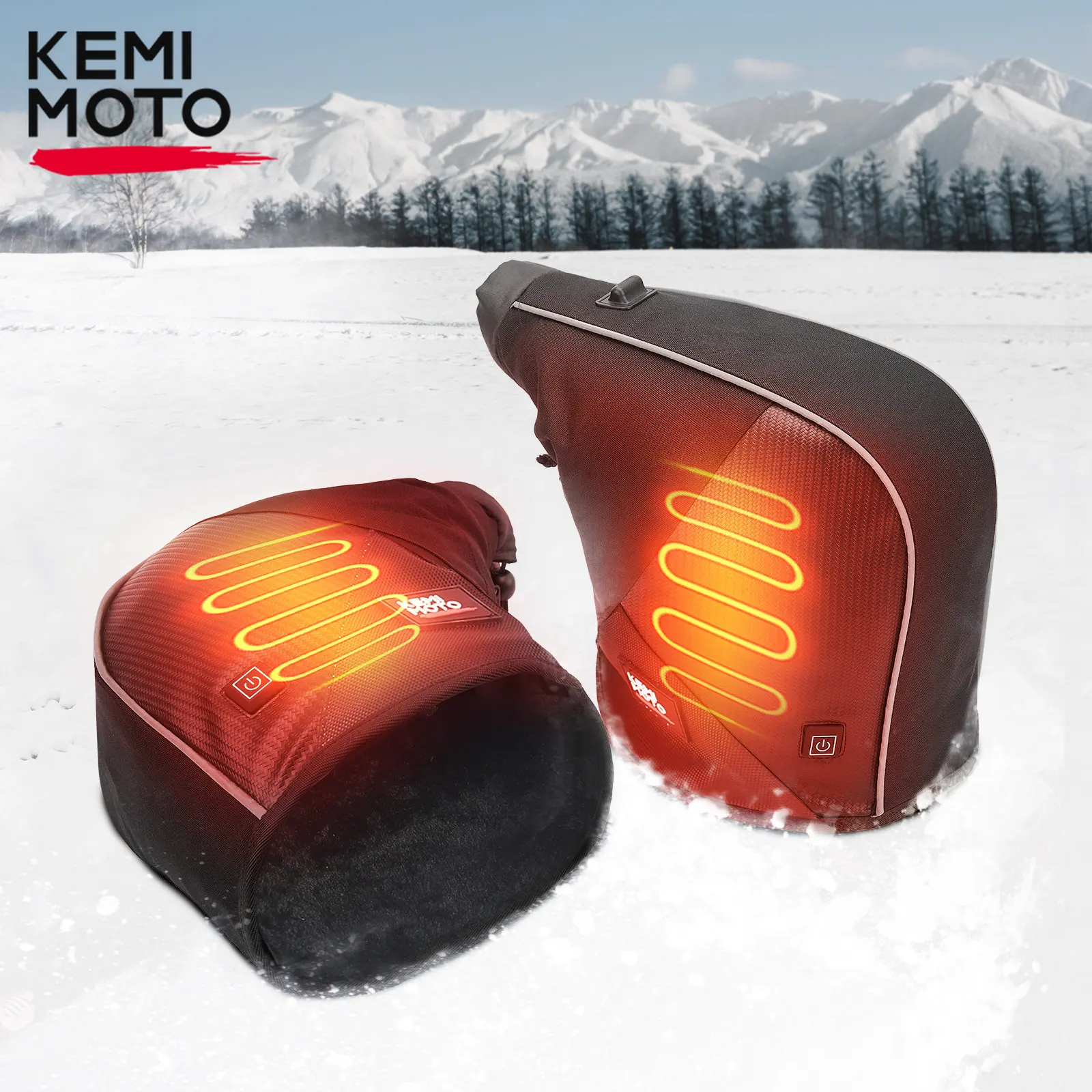 ATV Snowmobile Motorcycle Heated Gauntlet Winter Handlebar Gloves  Compatible with Polaris for Yamaha Raptor for Can-am Outlander - AliExpress