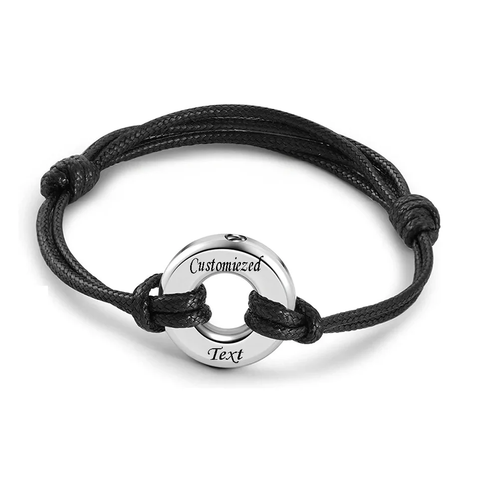 Bracciale Ricordo In Pelle Intrecciata Con Urna Per Ceneri – Acciaio Inox 316L, Per Uomo E Donna, 20-24 Cm
