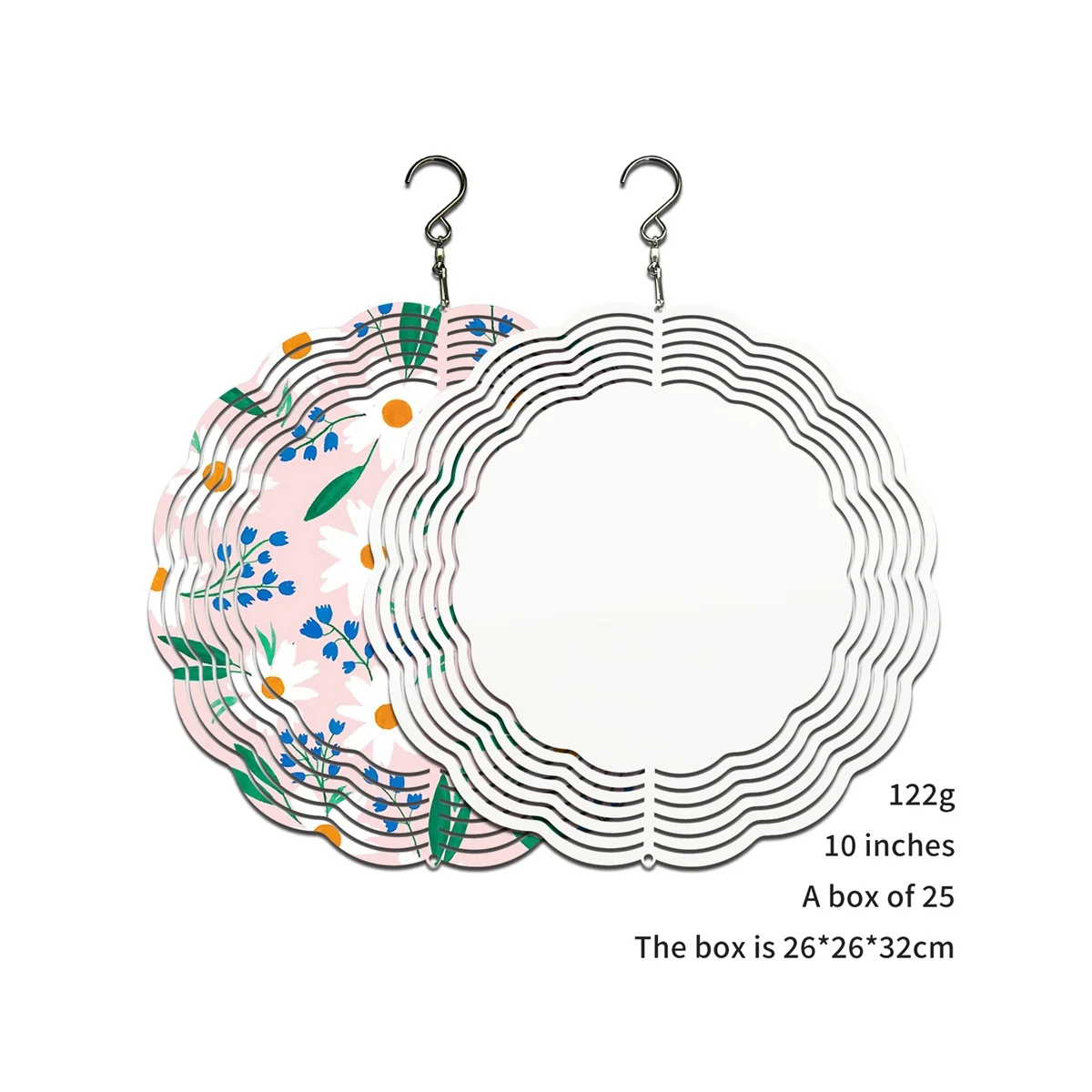 

2 Pack 10 Inch Sublimation Wind Spinner Blanks,3D Aluminum Wind Spinners Kinetic Sculpture for Yard Garden Lawn Patio