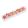Stone Grain Clear Acrylic Flower Vase, Rectangular, Long Rectangle, Decorative 1