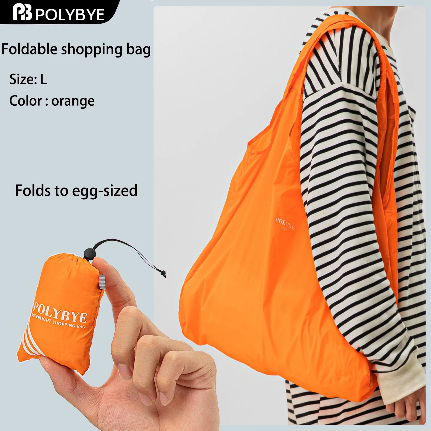 Eco-Friendly Reusable Nylon Tote Bag - Large, Portable, and Waterproof
