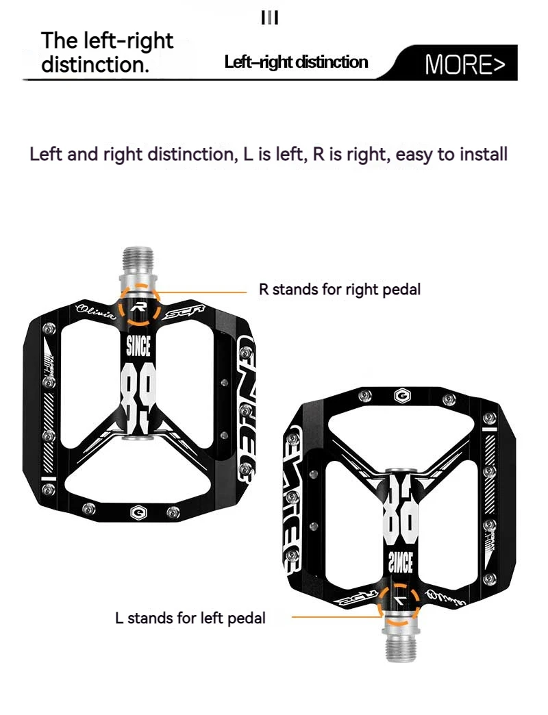 ENLEE Ultralight Bicycle Pedal All CNC MTB DH XC Mountain Bike Pedal L7U Material+DU Bearing Aluminum Pedals Bike Accessories
