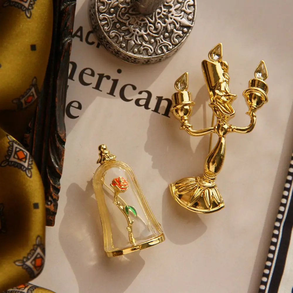 Женская Геометрическая брошь в виде бутылки розы |