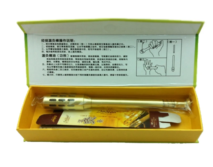 Small pure copper moxibustion stick thin face wrinkle spot to help sleep warm moxibustion rods face eye beauty massager