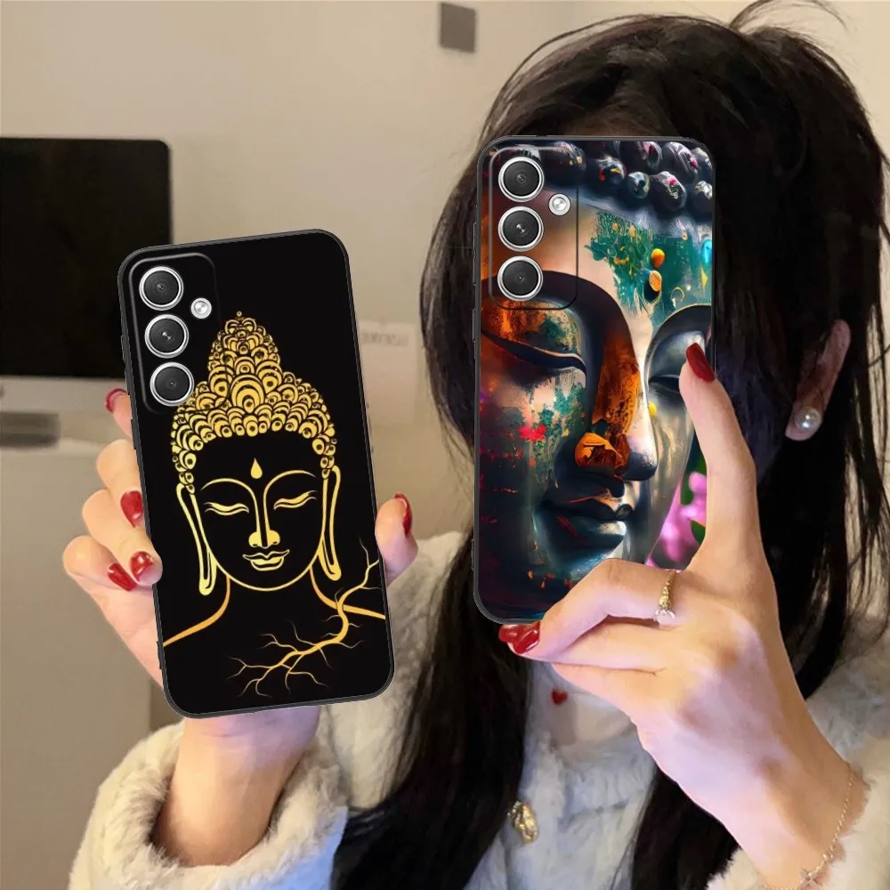 Holy Buddha Mobile Cell Phone Case For Samsung Galaxy S24 S23 S22 S21 S20 S10 S9 Plus Fe Ultra Lite Black Phone Cover Funda